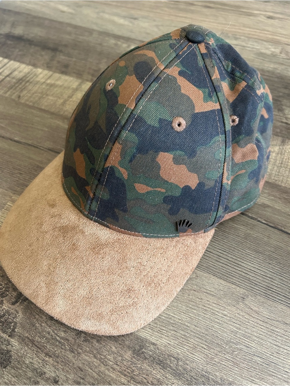 No Bad Ideas Camo Hat Flat Brim Suede Stash Pocket